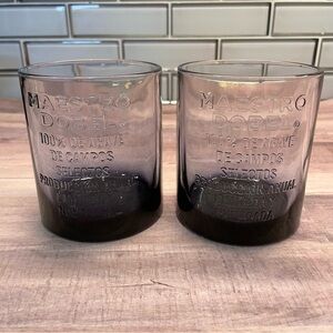 Set of 2 Maestro Dobel Tequila Heavy Smokey Tumblers Embossed Rocks Barware